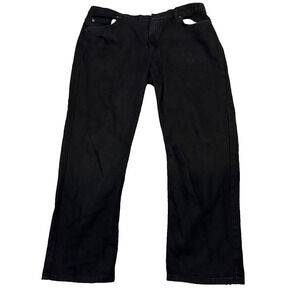 George Men’s Black Jeans Regular Fit Straight Leg 40x30 Cotton Classic 5-Pocket